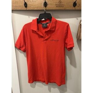 Porsche Design Red Polo Shirt Mens size Medium Logo Casual Office Sports Car